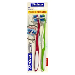 مسواک تریزا سری Super Promo مدل Perfect White با برس متوسط بسته 2 عددی