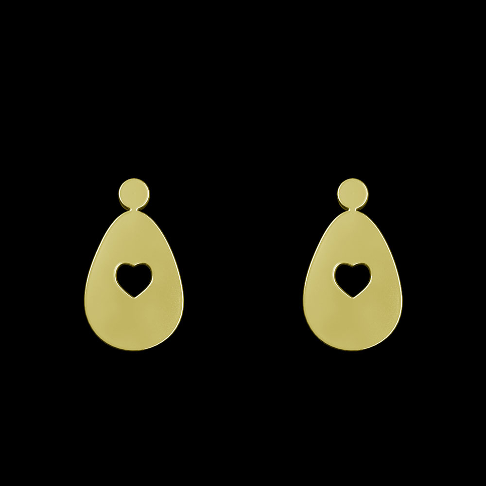 گوشواره طلا 18 عیار زنانه مدوپد مدل قلب کد GA1-10489