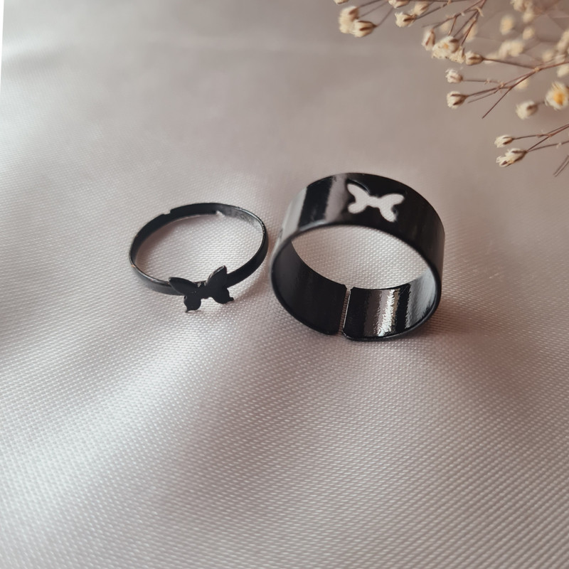 انگشتر زنانه مدل مکمل پروانه بسته 2 عددی