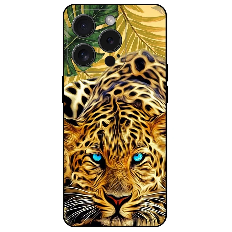 کاور مگافون طرح پلنگ مدل 7455 مناسب برای گوشی موبایل اپل iPhone 15 Pro Max  