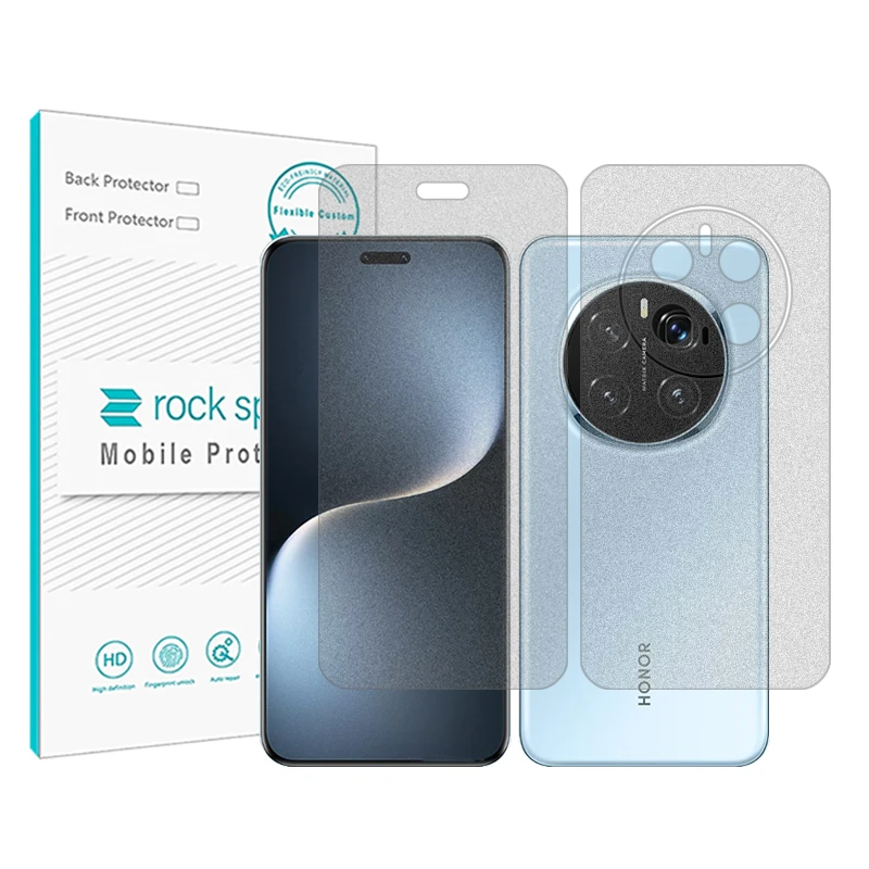 محافظ صفحه نمایش مات راک اسپیس مدل Resistant‌ مناسب برای گوشی موبایل آنر Magic 7 Pro به همراه محافظ پشت گوشی