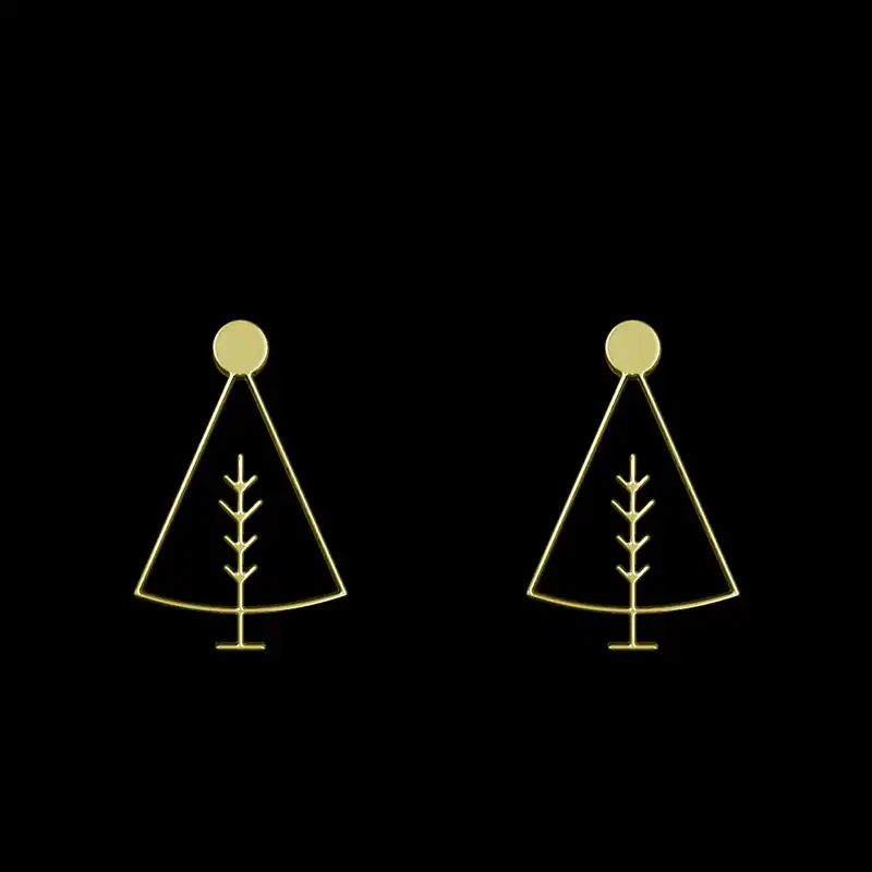 گوشواره طلا 18 عیار زنانه مدوپد مدل درخت کد GA1-15762