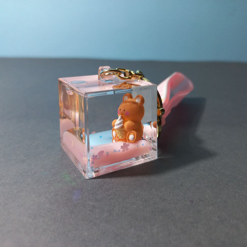 جاکلیدی دخترانه مدل آکواریومی طرح خرس کد 04