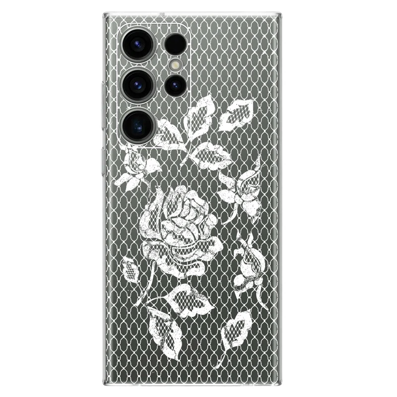 کاور مگافون طرح گل مدل C43-W مناسب برای گوشی موبایل سامسونگ Galaxy S24 Ultra