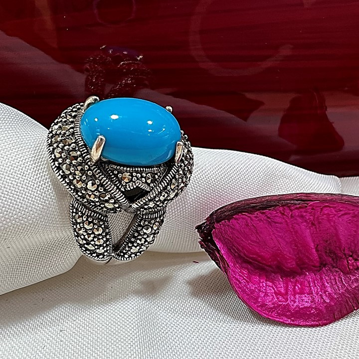 انگشتر نقره زنانه مدل سیاه قلم کد glsr-115