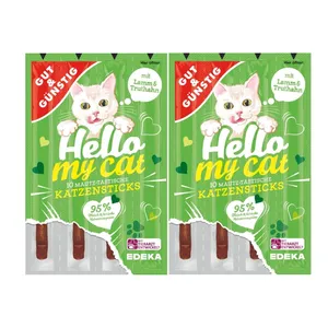 اسنک تشویقی گربه هلو مای کت مدل Mit Lamm&Truthahn وزن 50 گرم بسته 10 عددی