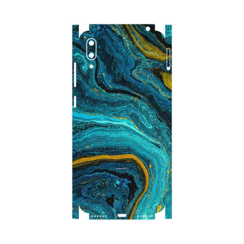 برچسب پوششی ماهوت مدل Turquoise marblewith golden streaks-FullSkin مناسب برای گوشی موبایل هوآوی Y7 Pro 2019