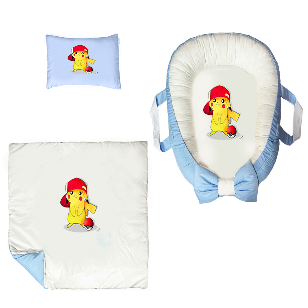 سرویس خواب سه تکه نوزاد ناریکو مدل گارد محافظ دار طرح کارتونی دیجیمون کد 0615