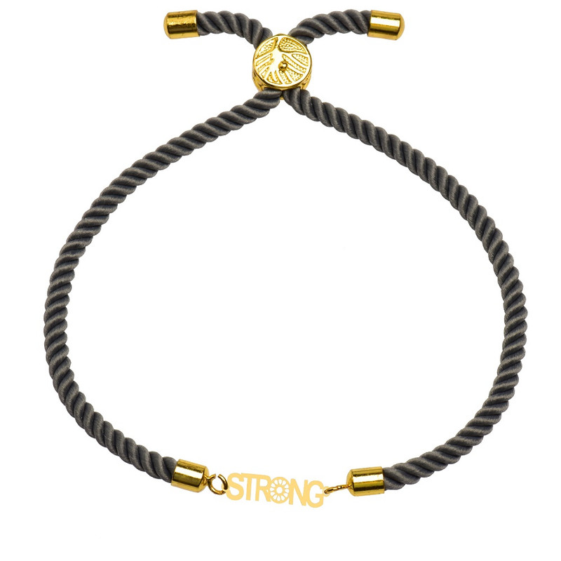 دستبند طلا 18 عیار زنانه کرابو طرح strong مدل kr100378