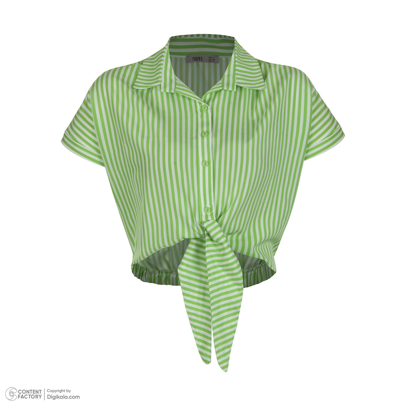 شومیز آستین کوتاه زنانه نیزل مدل 0951-158 رنگ سبز -  - 2