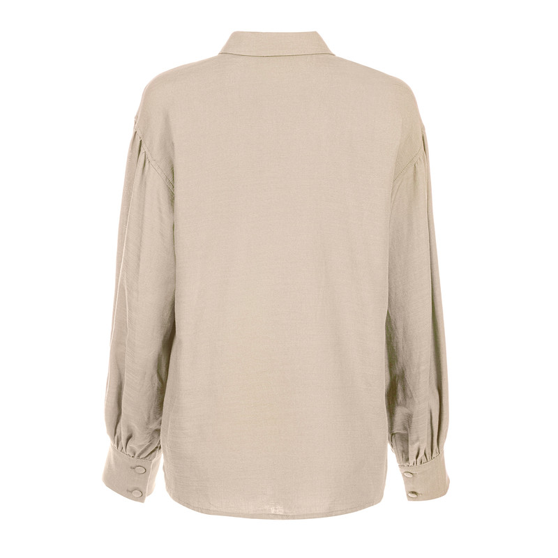 شومیز آستین بلند زنانه سرژه مدل 207336 رنگ کرم