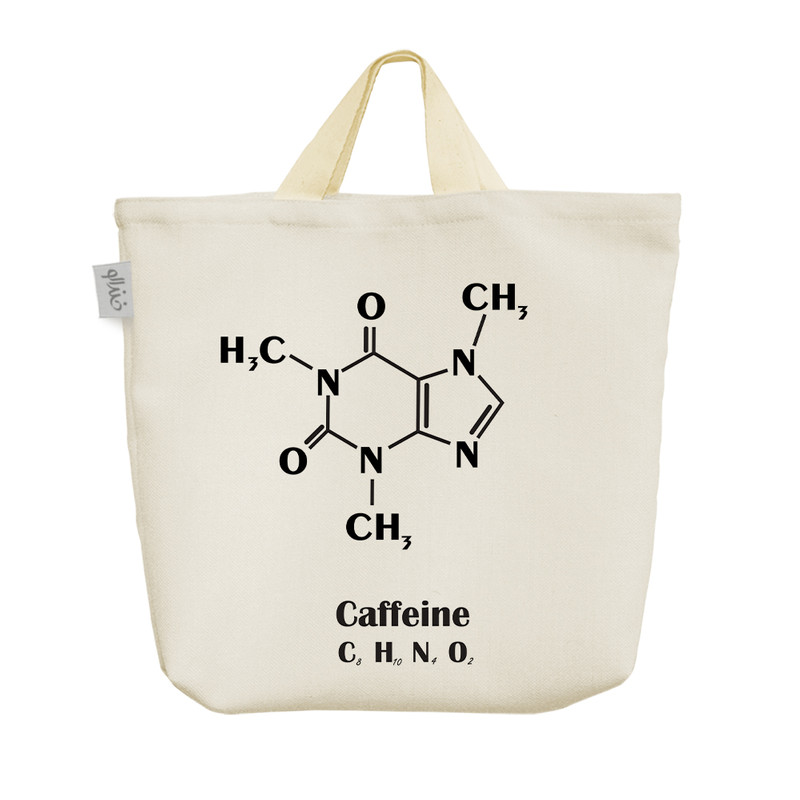 ساک خرید خندالو مدل فرمول شیمیایی کافئین Caffeine کد 3039