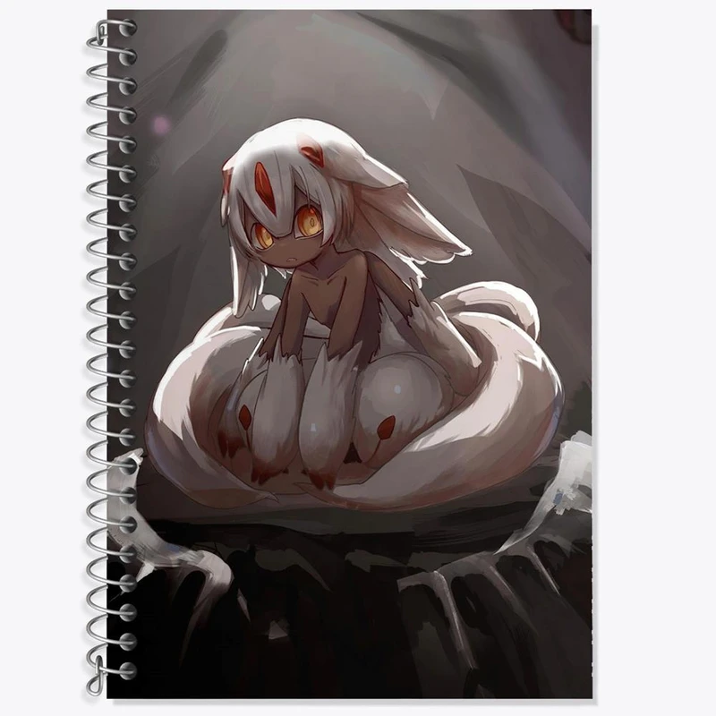 دفتر زبان 50 برگ خندالو مدل دو خط طرح فاپوتا انیمه ساخته شده در پرتگاه Made in Abyss کد 22128