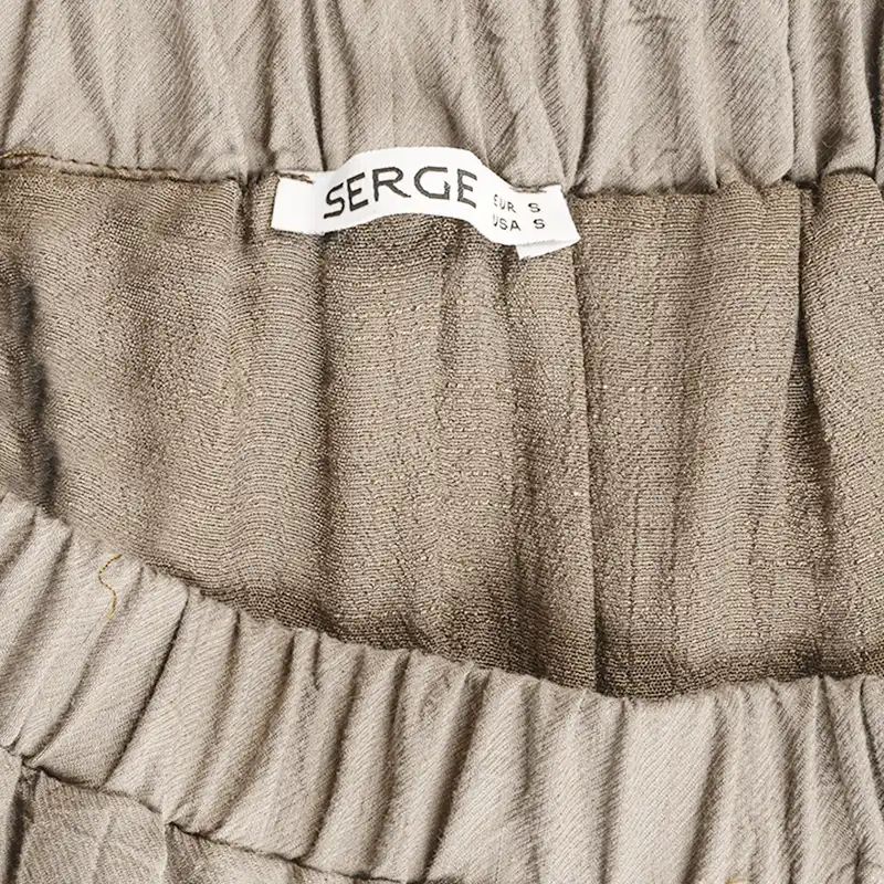 دامن چین‌دار زنانه سرژه مدل 210225 رنگ کرم