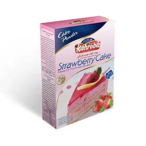 پودر کیک توت فرنگی رنگی کهربا - 500 گرم