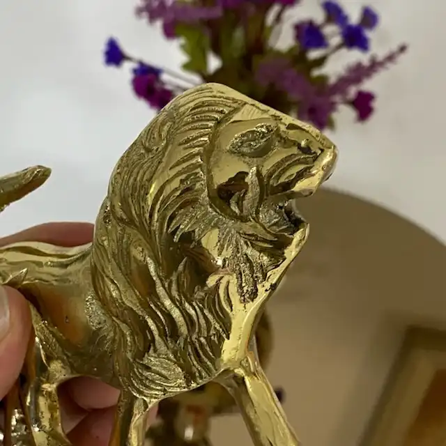 دکوری برنجی مدل شیر829-322g