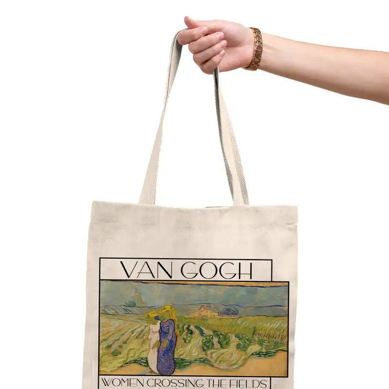 ساک خرید ترمه طراحان ایده مدل زنان در حال عبور از مزرعه از ونگوگ کد 0041 - s