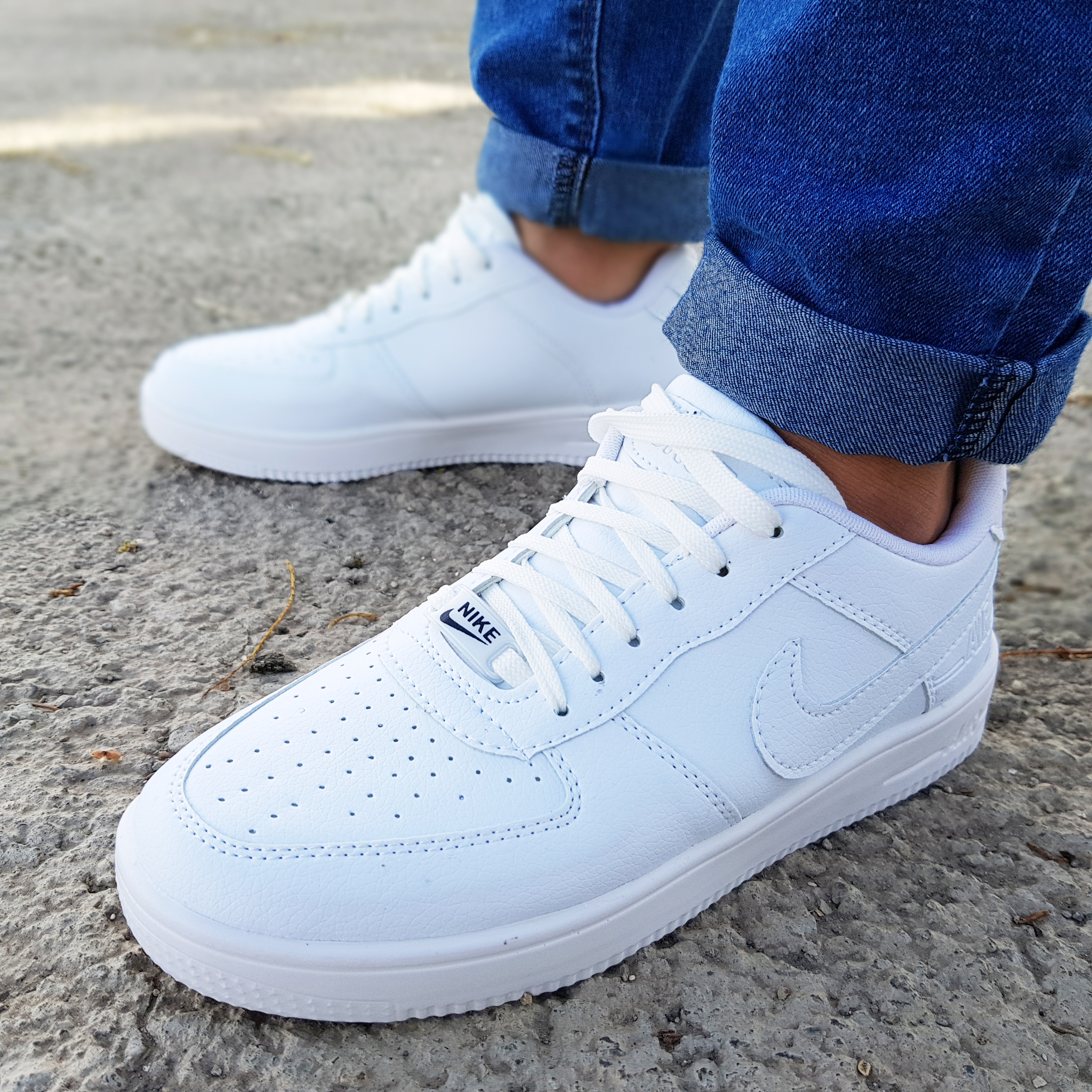 solid white air force ones