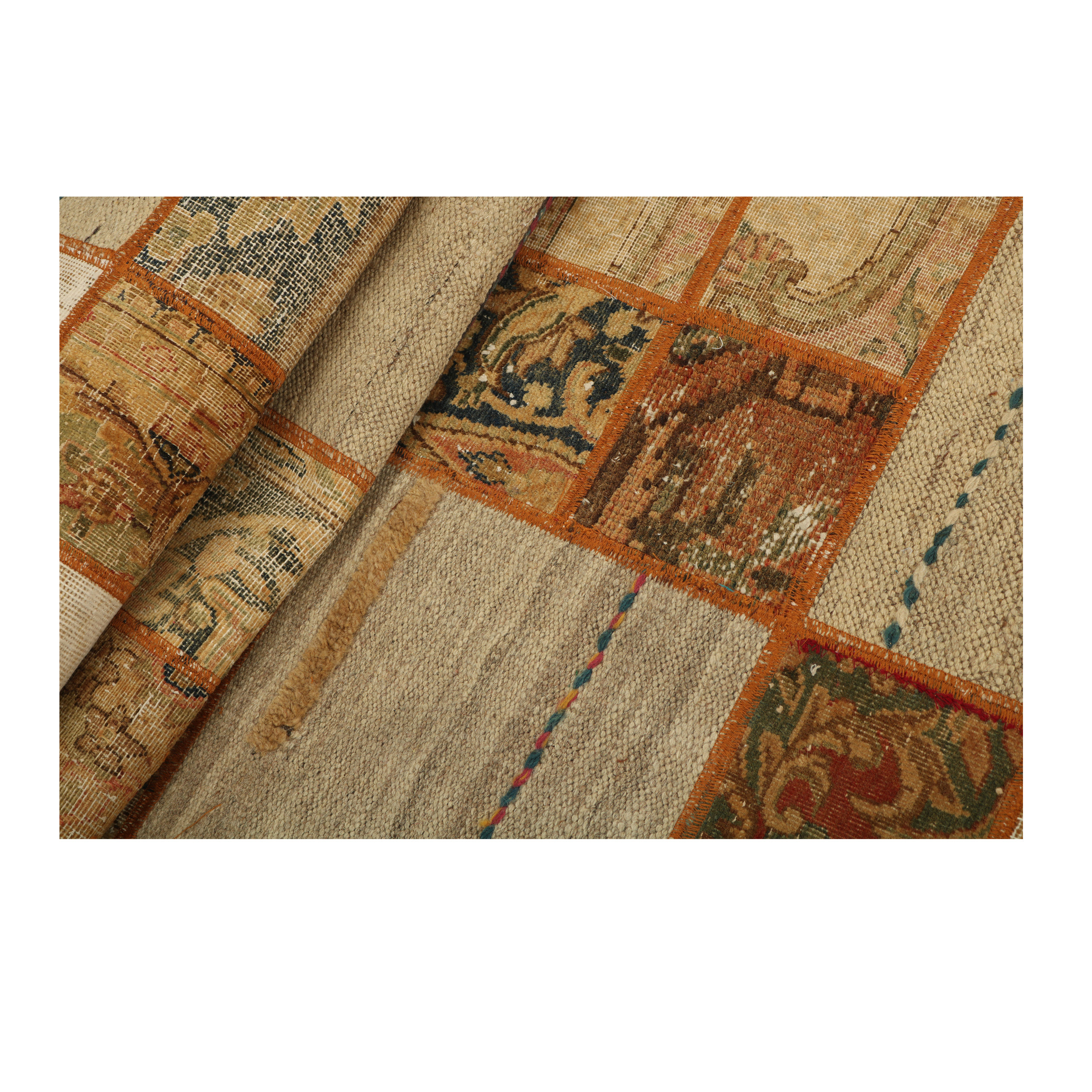 کلاژ گلیم دستبافت سه متری مدل تکه دوزی کد g557367