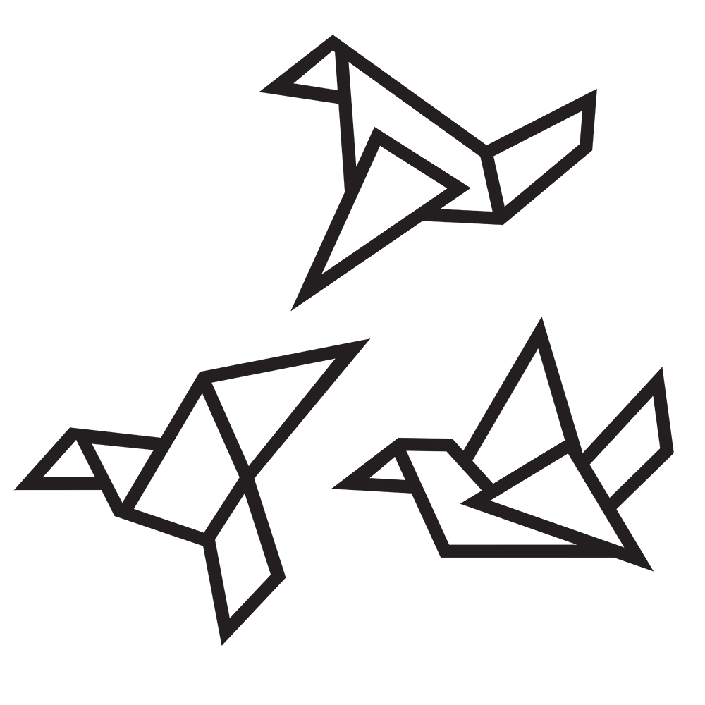 دیوارکوب مدل پرنده های اوریگامی A-OR002 مجموعه 3 عددی