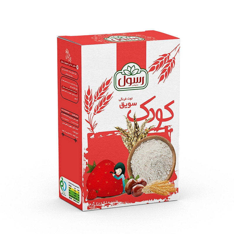 سویق کودک با طعم توت فرنگی کد 012 وزن 200 گرم