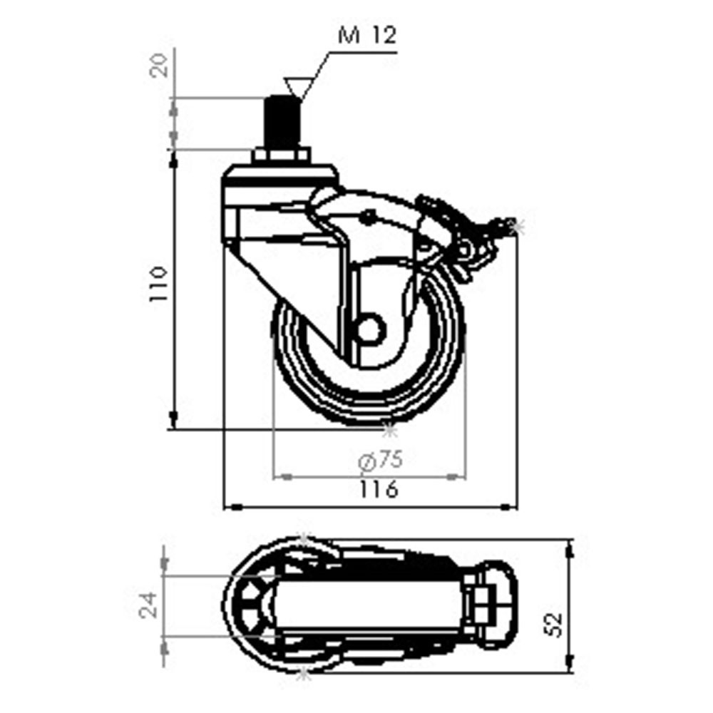 چرخ ترمزدار کد075A