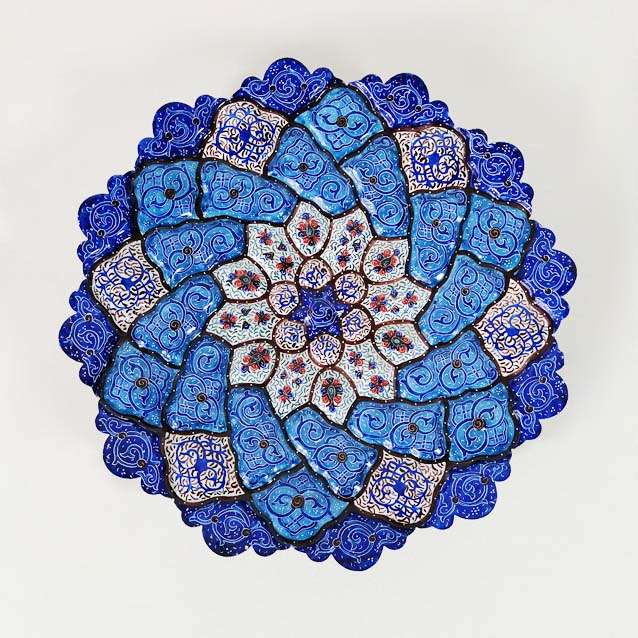 بشقاب مینا کاری طرح اسلیمی کد BM-20