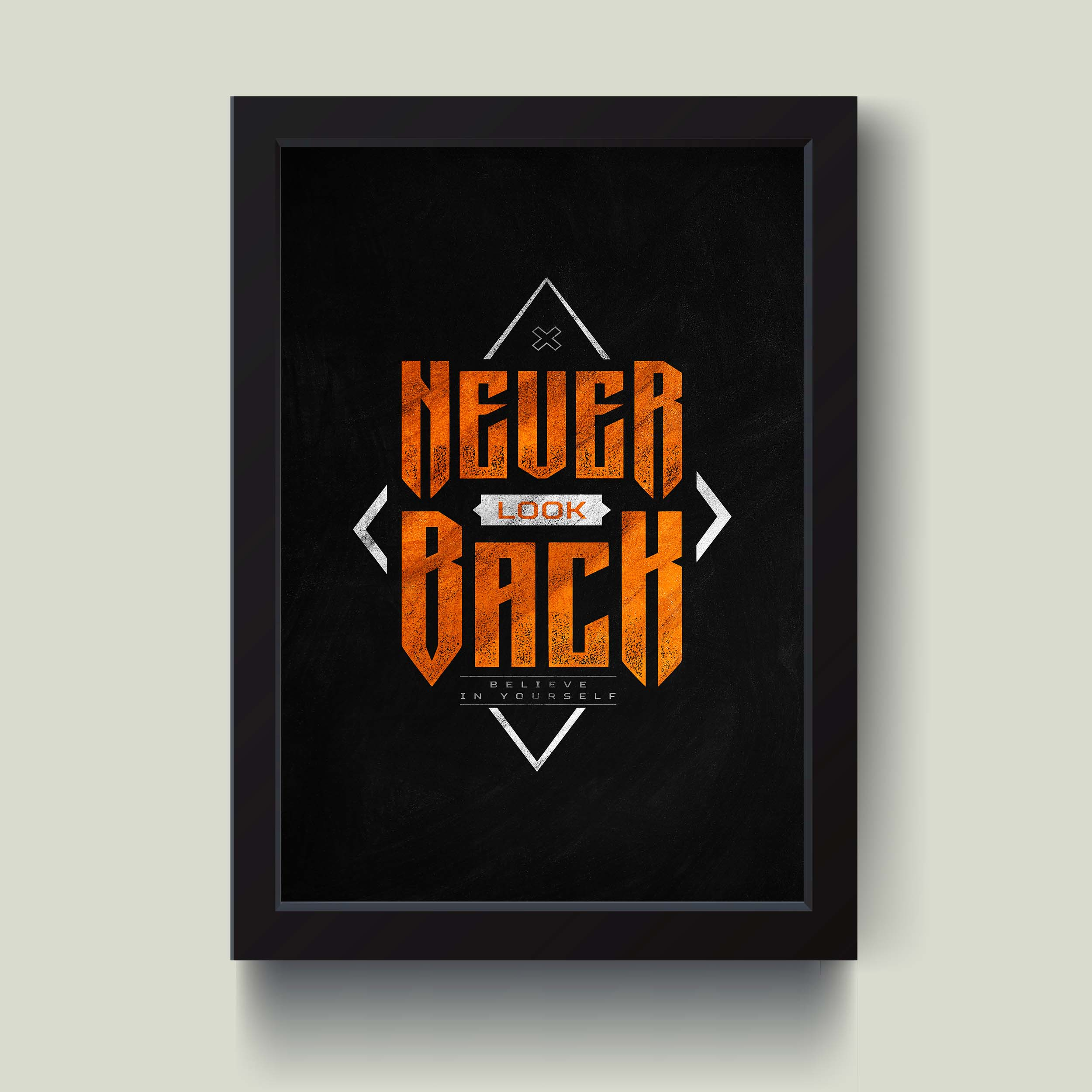 تابلو مدل Never look back انگیزشی کدm50110