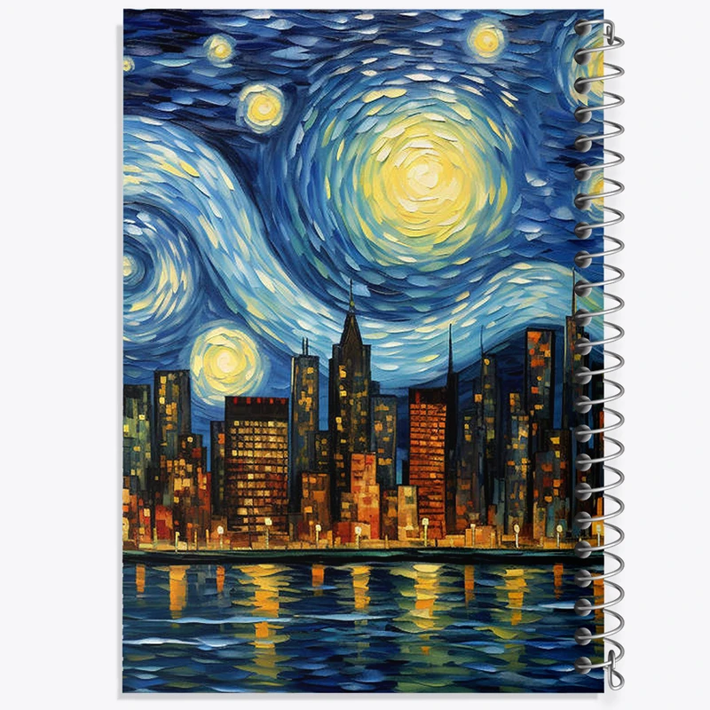 دفتر ژورنال نویسی 50 برگ خندالو مدل نقطه ای طرح شب پر ستاره کد N1225