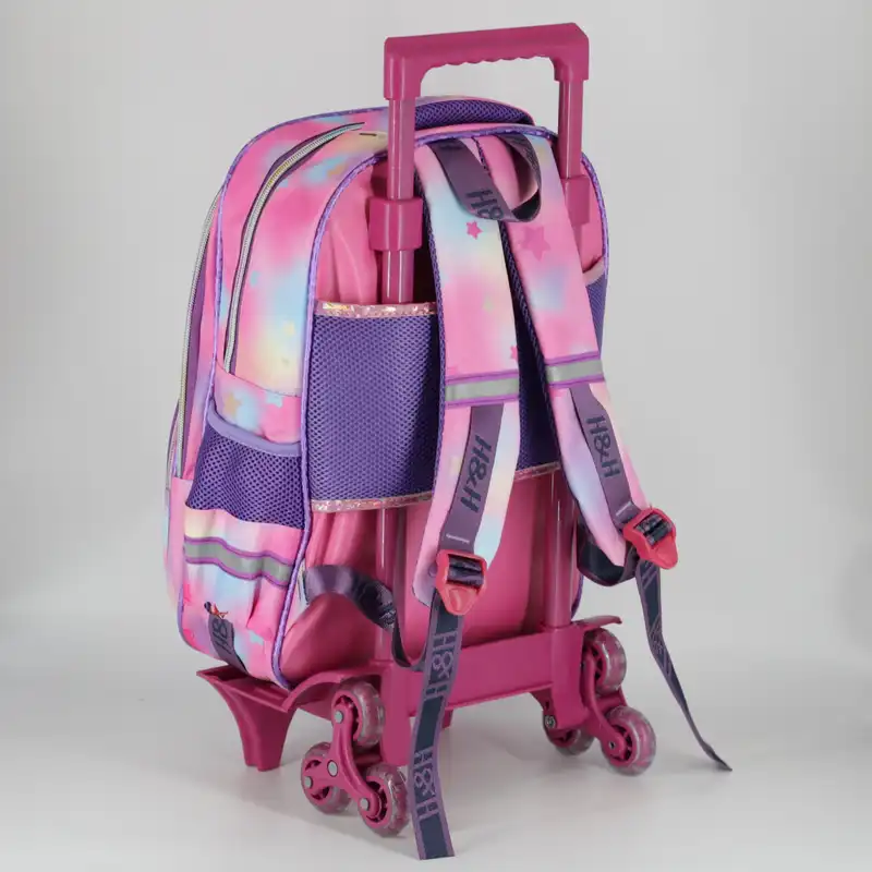 کوله پشتی چرخ دار طرح دختر کفشدوزکی کد 080