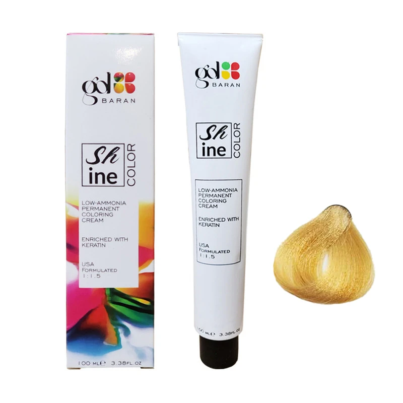 رنگ مو گلباران مدل shine شماره 9.0 حجم 100 میلی لیتر رنگ بلوند طبیعی خیلی روشن