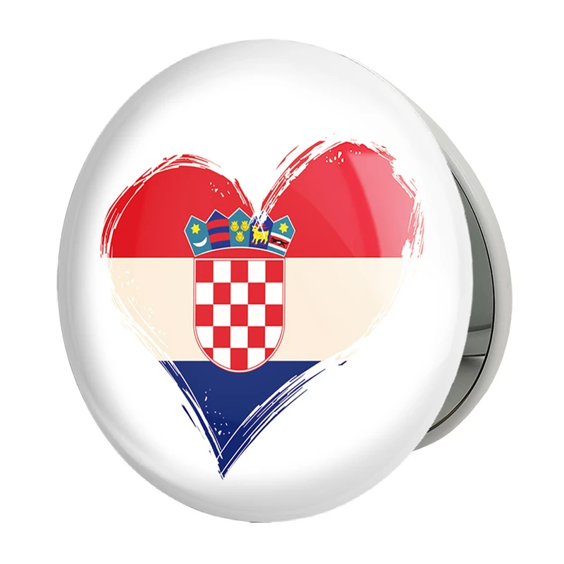 آینه جیبی خندالو طرح پرچم کرواسی مدل تاشو کد 20711 