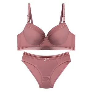 ست شورت و سوتین زنانه کد Leana-T1941 رنگ کالباسی