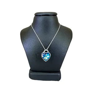 گردنبند نقره زنانه سواروسکی مدل قلب و کلید کد 30003