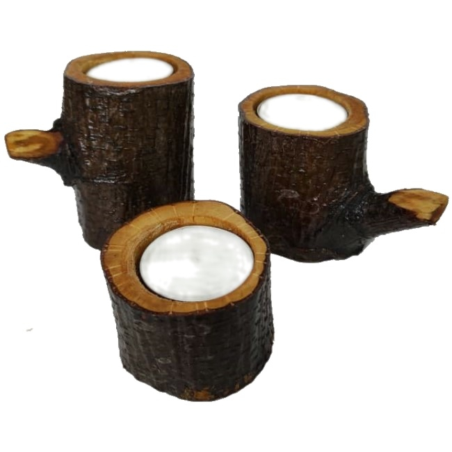 جاشمعی چوبی مدل توسکای جنگلی بسته سه عددی
