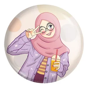 پیکسل خندالو طرح دخترانه باحجاب کد 26007 مدل بزرگ