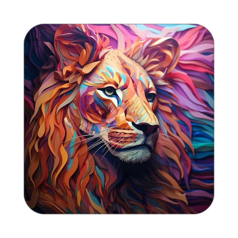 زیر لیوانی کاکتی طرح شیر مدل mp23353