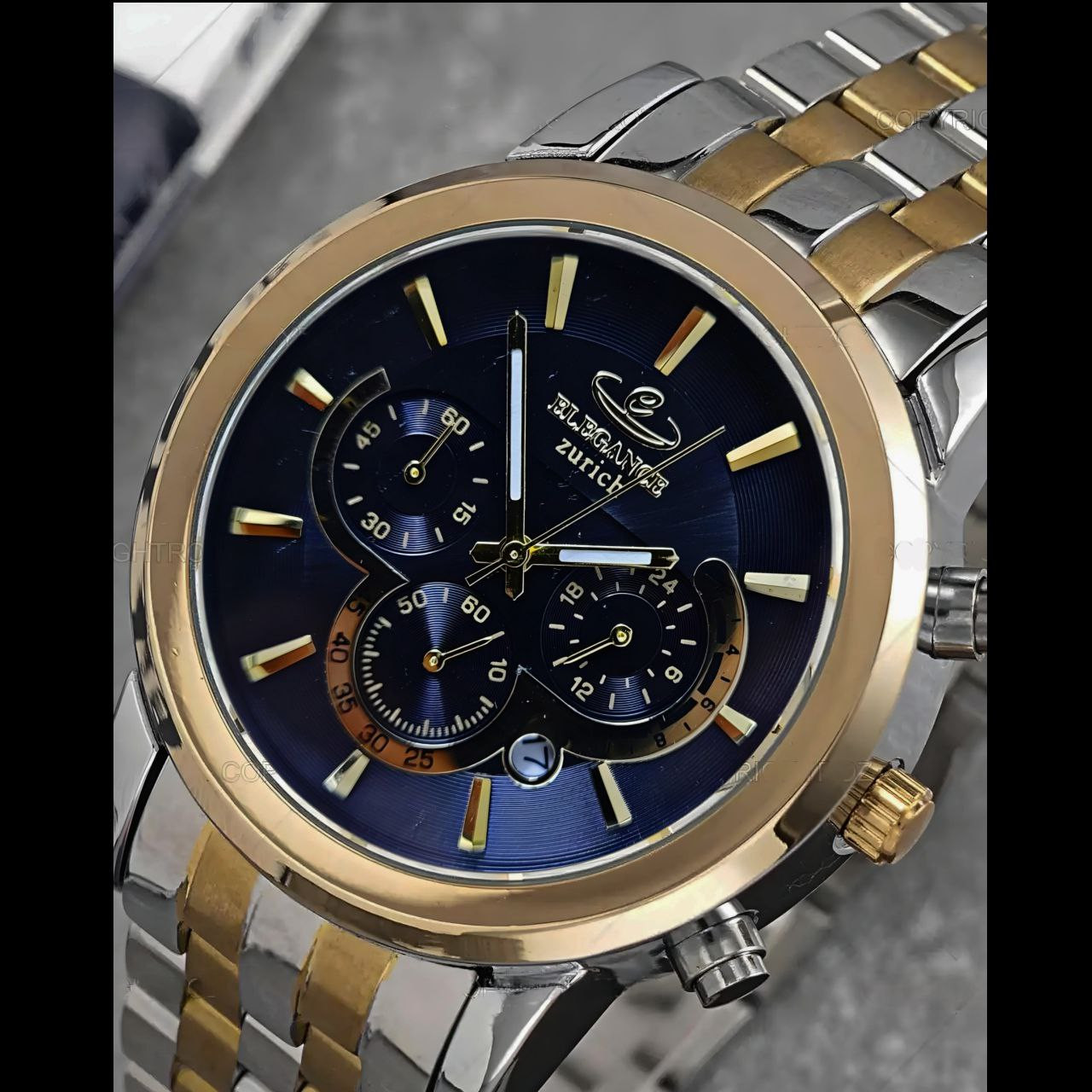 ساعت مچی عقربه ای زنانه الگانس مدل سه موتور فعال کورنوگراف mr2