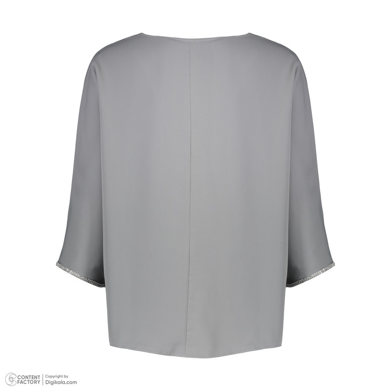 بلوز آستین سه ربع زنانه مدل 01 رنگ طوسی