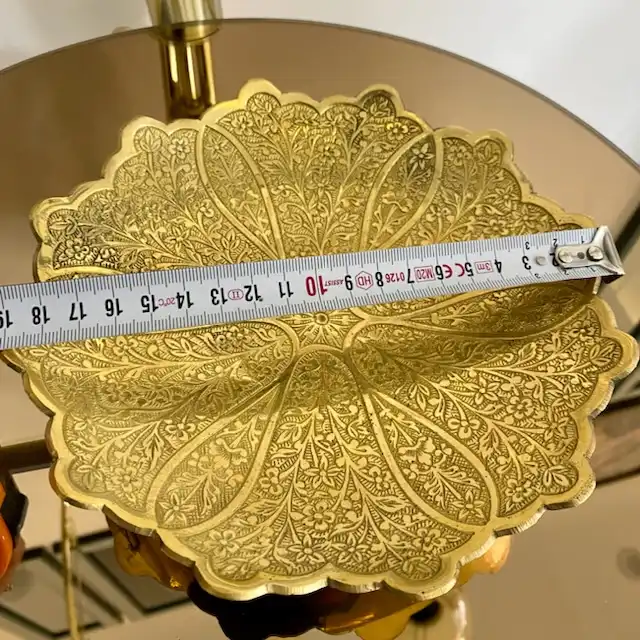 بشقاب برنجی مدل شش برگ کد 2207