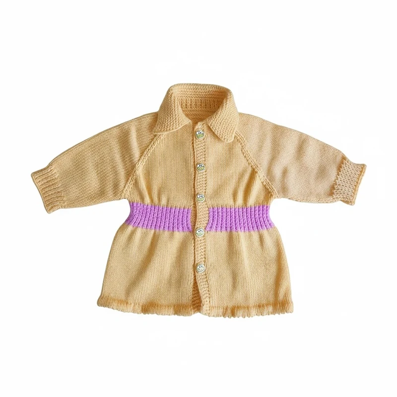 ژاکت نوزادی مدل دست بافت گندمزار