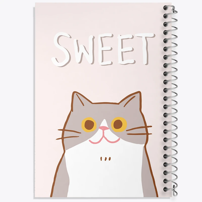 دفتر ژورنال نویسی 50 برگ خندالو مدل نقطه ای طرح گربه (Cat) کد N912