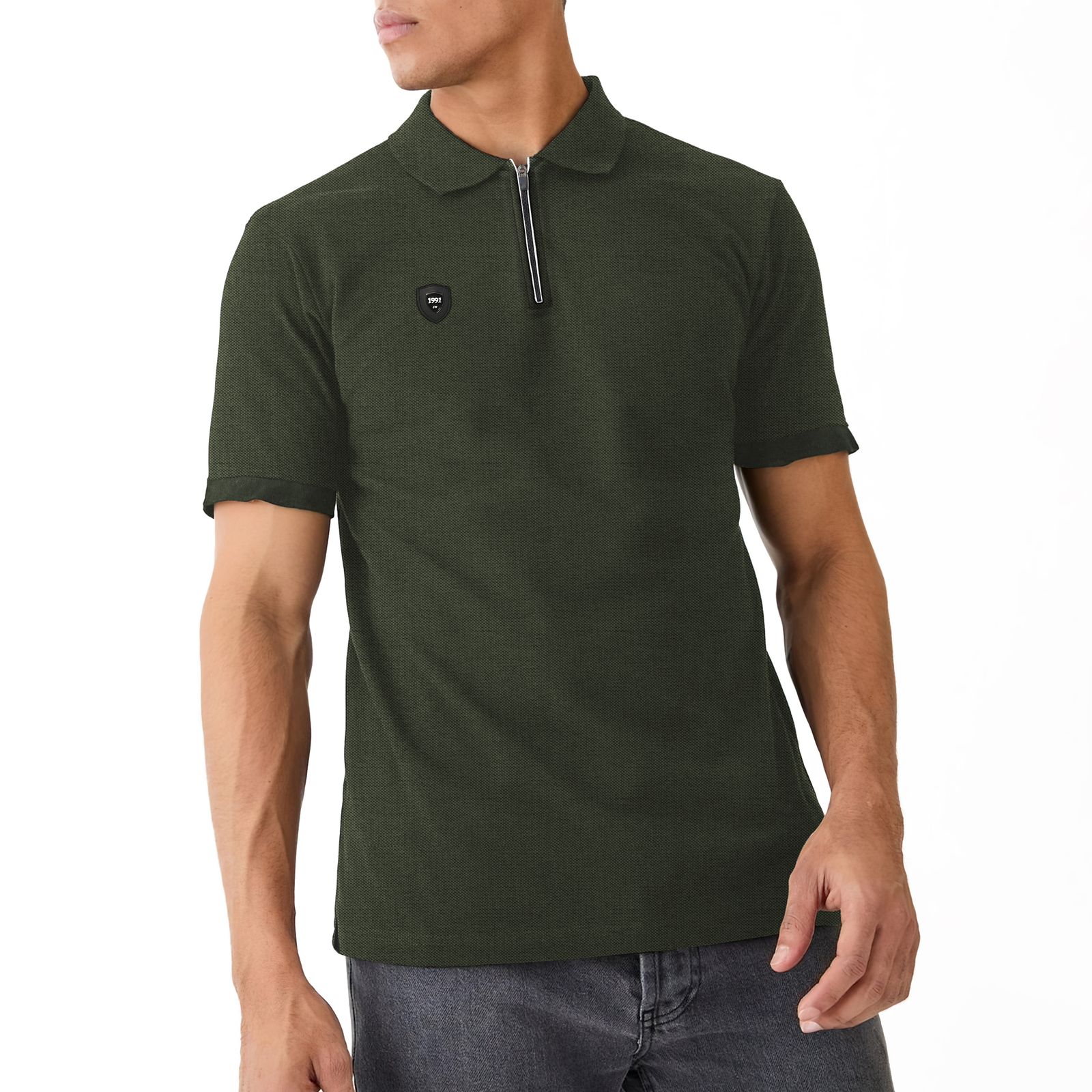 پولوشرت آستین کوتاه مردانه نوزده نودیک مدل POL1925 Gr -  - 3