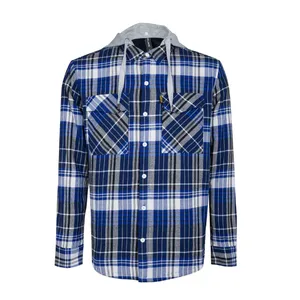 پیراهن آستین بلند مردانه جین وست مدل ضخیم و کلاهدار کد 30301 رنگ آبی