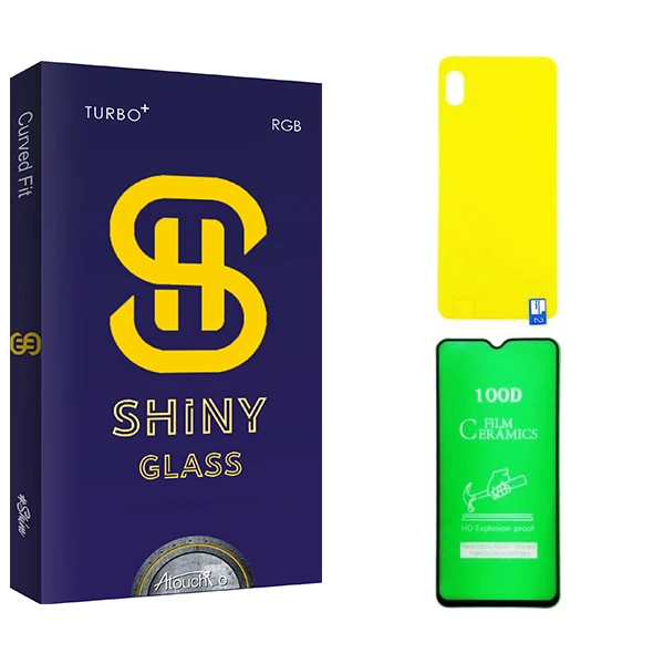 محافظ صفحه نمایش سرامیکی آتوچبو مدل Shiny  مناسب برای گوشی موبایل سامسونگ Galaxy A10  به همراه محافظ پشت گوشی