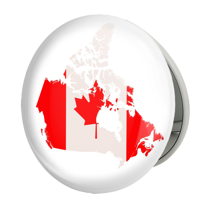 آینه جیبی خندالو طرح پرچم کانادا مدل تاشو کد 20601 
