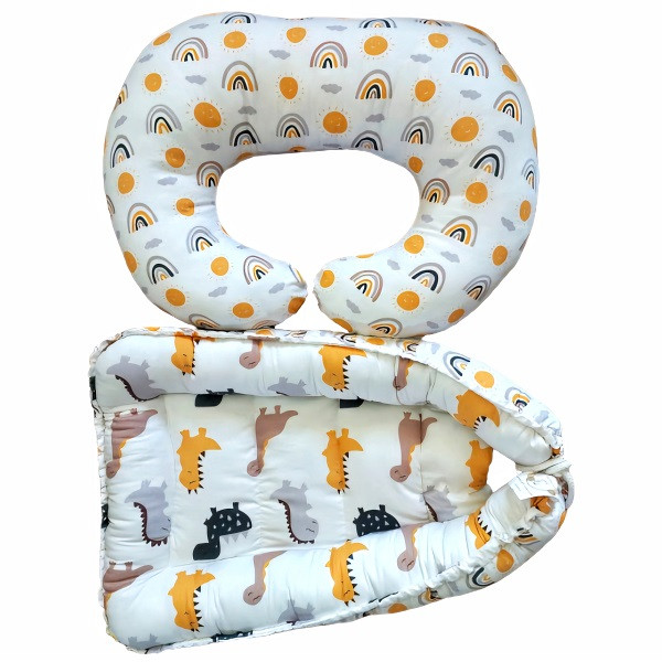 تشک خواب نوزاد شایلی مدل اژدها کوچولو به همراه بالش شیردهی