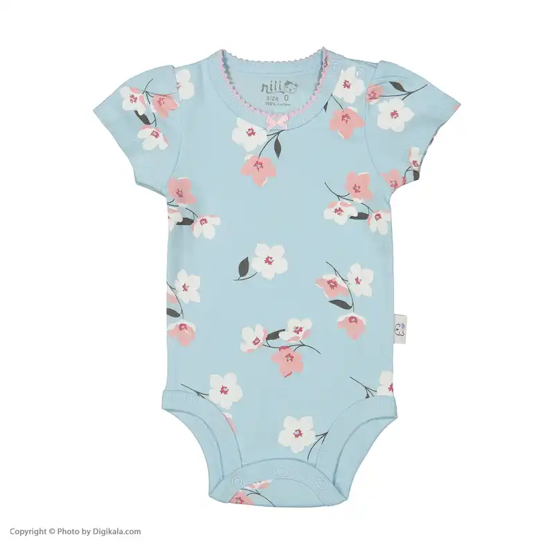 بادی آستین کوتاه دخترانه نیلی مدل lovly 86170