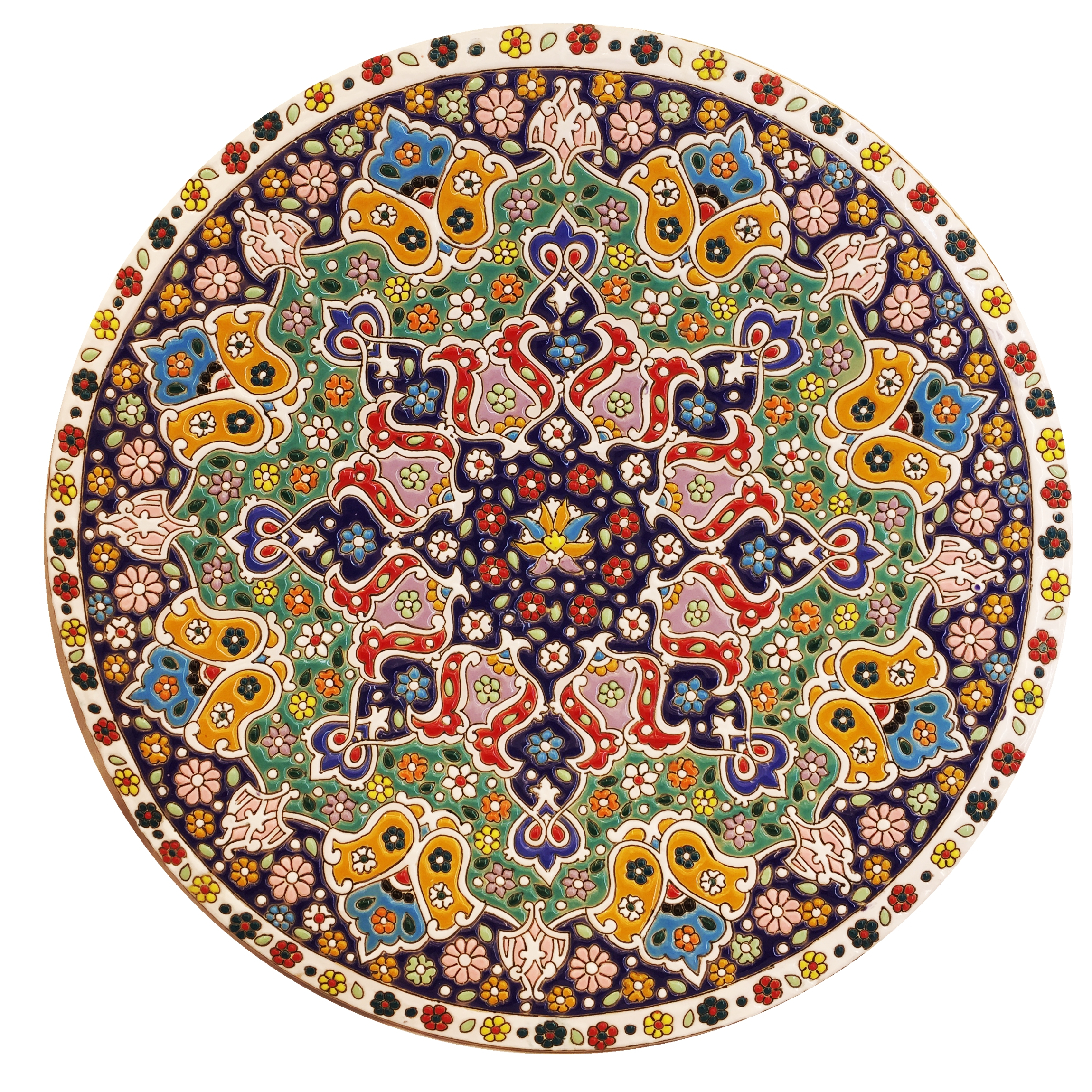 بشقاب میناکاری سفالی زمانیان کد ZMN30034