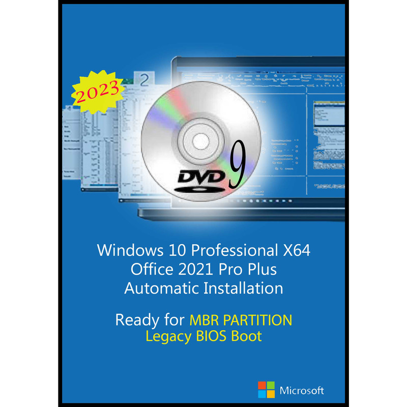 سیستم عامل Windows 10 Pro X64 2023 DVD9 Legacy Bios - Office 2021 Pro Plus نشر مایکروسافت
